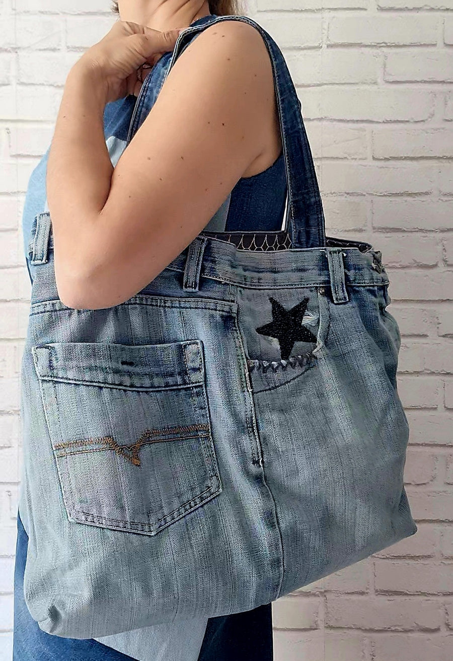 CABAS jean recyclé Bouledogue