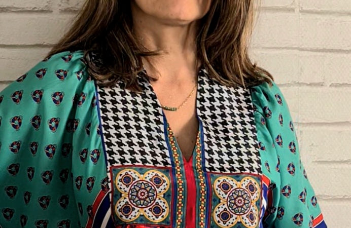 PAULA : Top Bohème en Foulards Recyclés