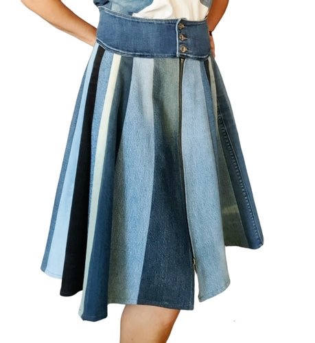 JUPE LOLA en jean recyclé éco-responsable - garOzange vetements recyclés pour femmes made in France