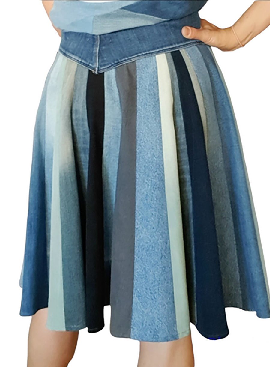 JUPE LOLA en jean recyclé éco-responsable - garOzange vetements recyclés pour femmes made in France