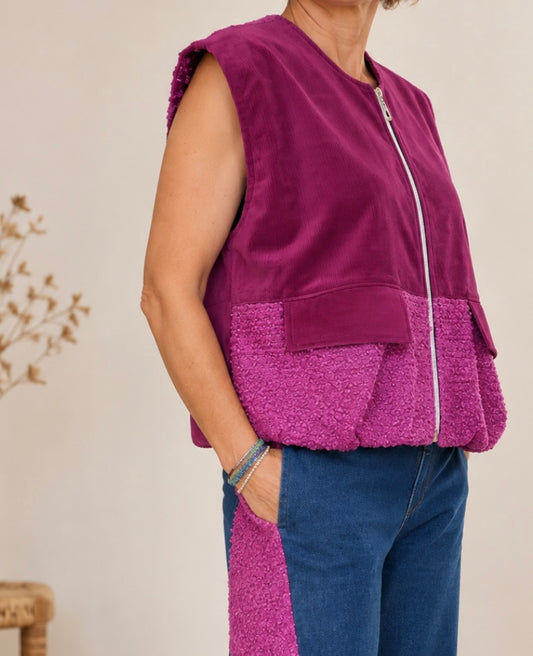 Veste Violette - Veste sans manches upcyclée